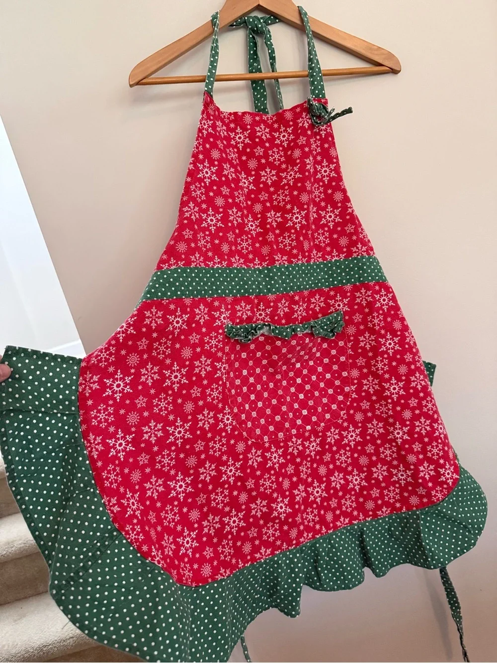 Festive Red and Green Holiday Apron